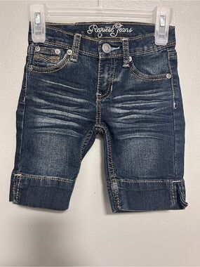 Request Jeans Girls' Dark Blue Denim Bermuda Shorts